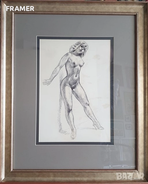 Стоян Венев (1904-1989) Етюд II Модел голо тяло от 1940те години, снимка 1