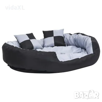 vidaXL Реверсивно и миещо се кучешко легло, сиво и черно, 110x80x23 см(SKU:171209), снимка 1