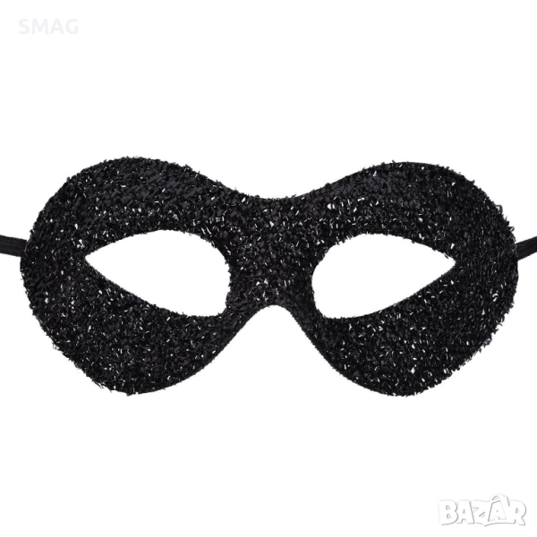 Хелоуин / Halloween карнавална дамска маска черно ламе_1217636, снимка 1