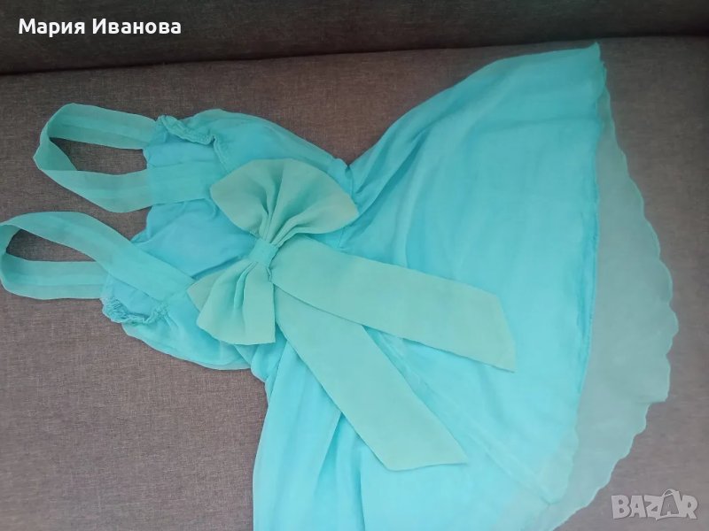 Лятна синя къса рокля, официална, за бал , снимка 1