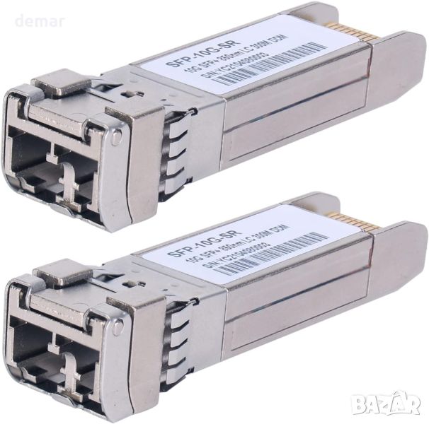 toolco 2 броя 10G Sfp LC MMF300m 10GBase-SR SFP+ трансивър, 10G 850nm MMF, до 300 метра, снимка 1