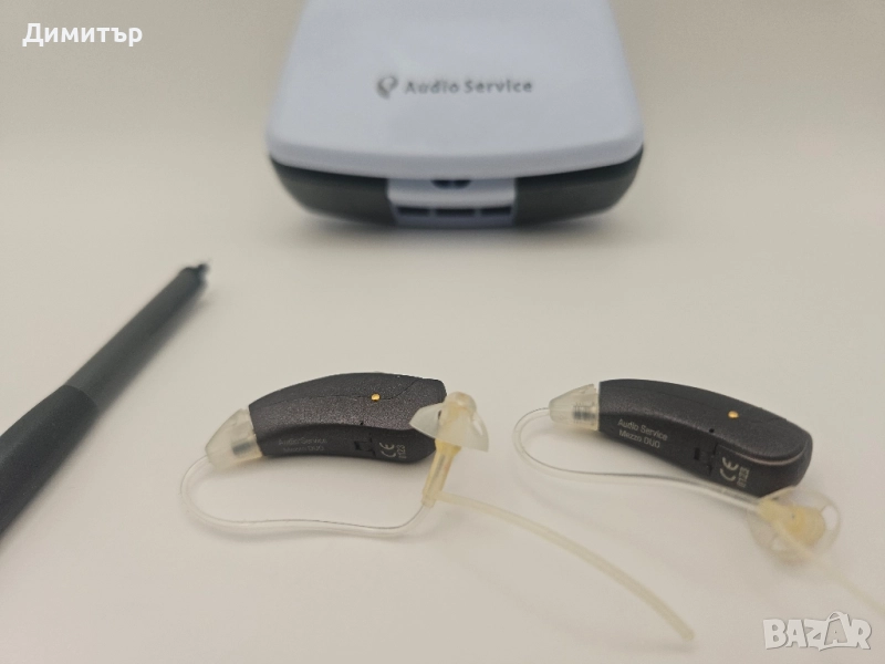 слухови апарати Audio Survice mezo due hearing aid ляво и дясно ухо oticon starkey, снимка 1