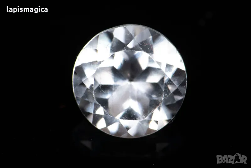 Бял топаз 0.95ct 6mm кръгла шлифовка #5, снимка 1