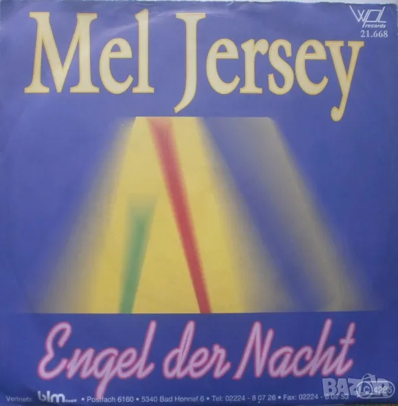 Грамофонни плочи Mel Jersey – Engel Der Nacht 7" сингъл, снимка 1