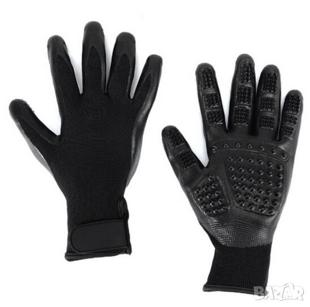 Меки каучукови ръкавици за разресване на домашни любимци, снимка 1