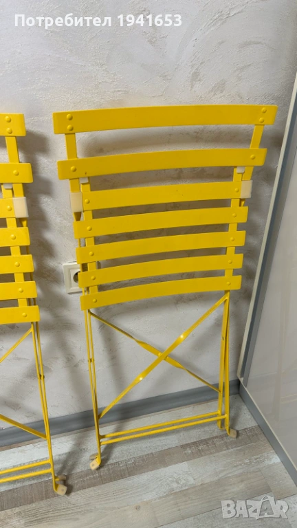 Продавам сгъваеми 2 бр. метални столове, снимка 1