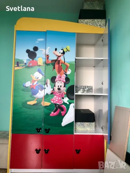 спешно. Детско обзавеждане за стая. гардероб скрин бюро нощно шкафче Мики Маус, снимка 1