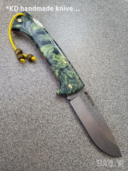 Сгъваем нож ръчно изработен от N690co стомана + ПОДАРЪК кания, снимка 1