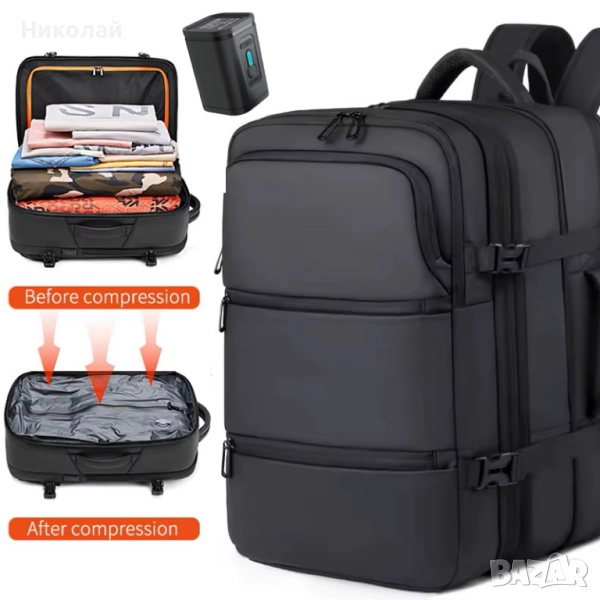 Смарт вакуумна раница за Wizzair и Ryanair малък багаж + подарък помпа, снимка 1