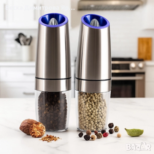 Мелница за сол или пипер с прозрачно дъно и смилане от ситно до едро, снимка 1