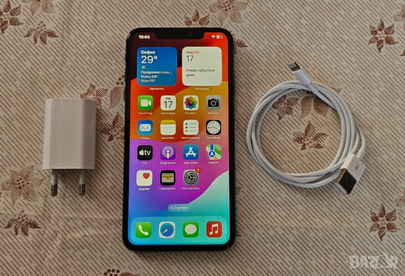 Отличен iPhone Xs Max 64 GB ios 18 чист айклауд 100% батерия, снимка 1