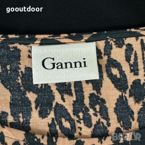 Мини рокля Ganni Leopard Midi Dress, снимка 4 - Рокли - 44956460
