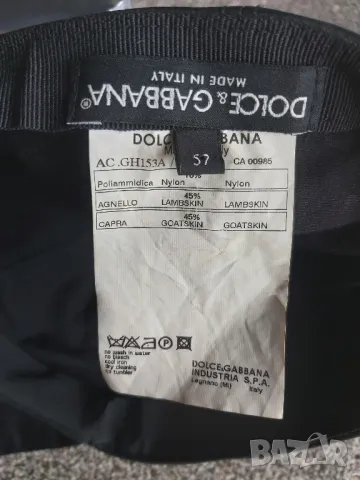 Кожена шапка dolce and gabbana, оригинал, снимка 2 - Шапки - 47204594