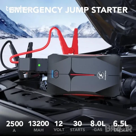 НОВ, ТЕСТВАН  Джъмп стартер / jump starter FLYLINKTECH Стартер за кола 1500A 12V Интелигентен..., снимка 5 - Аксесоари и консумативи - 50577238