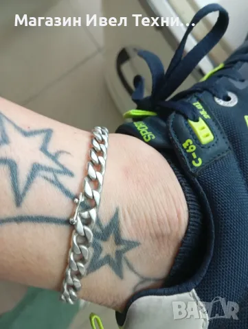 масивна сребърна гривна за глезен , снимка 4 - Гривни - 48749921