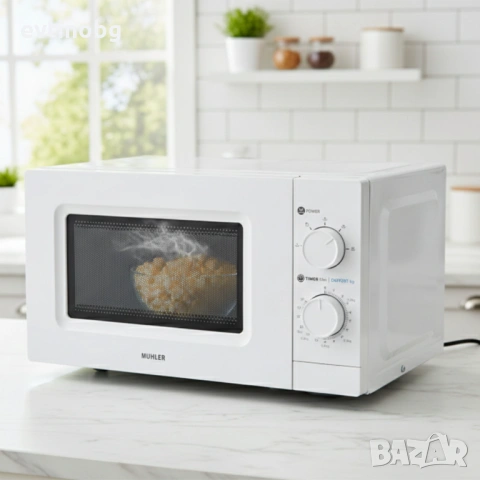 Микровълнова фурна MUHLER MO-5009 20L – 700W, механичен контрол, снимка 5 - Микровълнови - 53776512