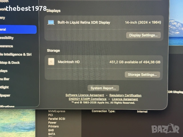 MacBook Pro 14 M1 Pro` 8 CPU/14 GPU/16GB RAM/512GB SSD/Бат 15ч, снимка 7 - Лаптопи за работа - 53787386