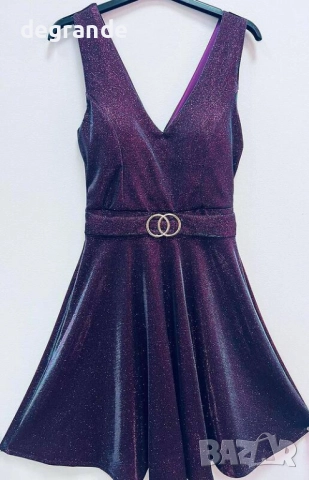 Блестящи официални рокли СИВА ЛИЛАВА, снимка 2 - Рокли - 51478799