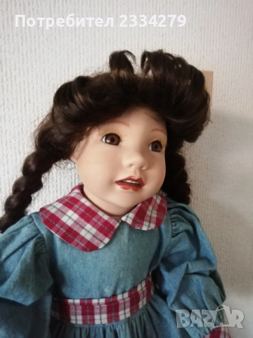 Порцеланова кукла, децка количка за кукли и дървено сметало,,Мечок" всичко е немско. , снимка 5 - Колекции - 52659883