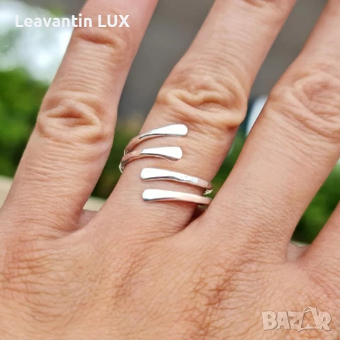 Регулируем сребърен пръстен , снимка 3 - Пръстени - 51202514