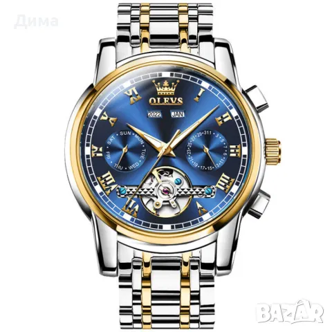 Olevs Automatic Skeleton HD Luminous Calendar, Мултифункционален, 3 ATM, снимка 10 - Мъжки - 46975116