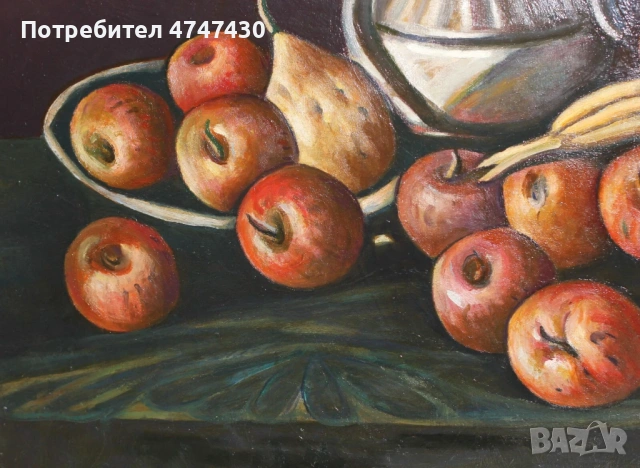 Стоян Домусчиев маслени бои картина натюрморт, снимка 5 - Картини - 53616576
