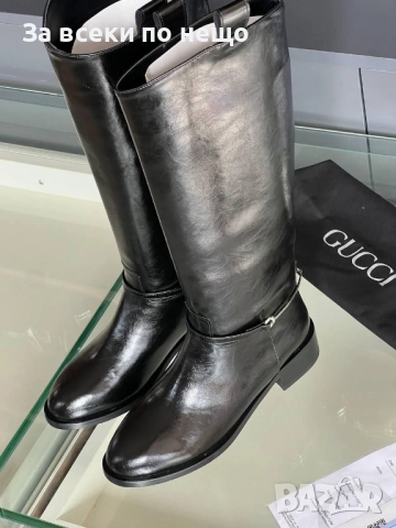 Gucci Дамски Зимни Кожени Ботуши - 2 Налични Цвята Код E1080, снимка 2 - Дамски ботуши - 52347675