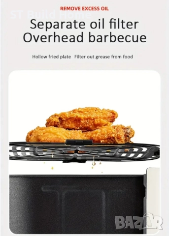 Двоен Фритюрник с Горещ Въздух – 2 x 4 Литра, 2000W | STBuildHome, снимка 5 - Фритюрници - 51740610