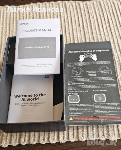 Безжични слушалки, AI преводач, 135 езика, Hi-Fi стерео звук, черни, пълен комплект, снимка 4 - Слушалки за компютър - 53915023