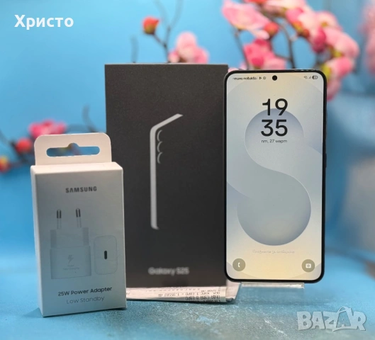 НОВ!!! Samsung Galaxy S25, 12GB RAM, 128GB, 5G, Blueblack + подарък адаптер  