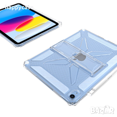 Apple iPad 11 2025 / iPad 10 2022 / Удароустойчив прозрачен силиконов кейс гръб калъф със стойка, снимка 6 - Таблети - 52425787