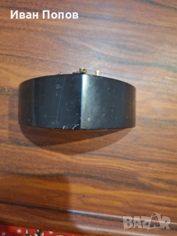 Механичен будилник- месинг в минерал. Произведен преди 1920г., снимка 3 - Антикварни и старинни предмети - 52712724