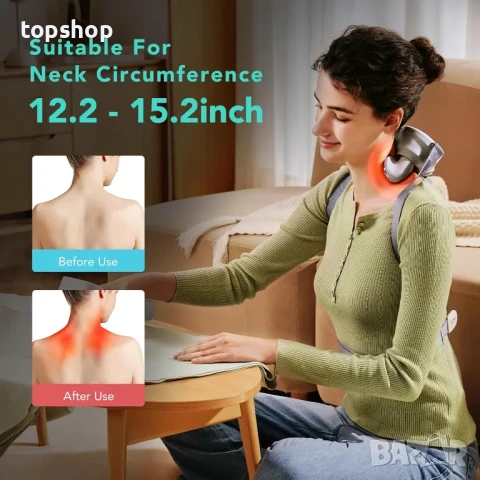 НОВ Масажор за врат SKG H7-E, с компрес и червена светлина, бял, снимка 9 - Масажори - 50542409