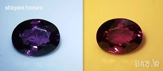 Рядък, изключително красив гранат с променлив цвят 1.30кт.! Сертифициран! Нов!
