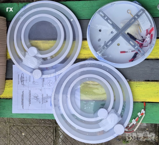 Лампа за таван кръг 60см 56w LED, дистанционно с топла- бяла светлина, снимка 7 - Лед осветление - 52925411