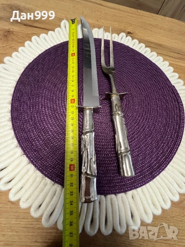 Комплект посребрени прибори за месо, снимка 2 - Прибори за хранене, готвене и сервиране - 54051577