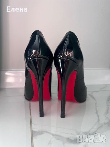 Черни токчета с червена подметка/Red Bottoms ЧИСТО НОВИ, снимка 2 - Дамски обувки на ток - 45132915