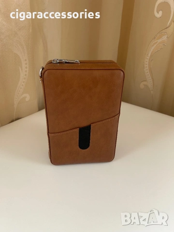 Преносим хумидор за 6 пури – естествена кожа, кедър, хигрометър, снимка 6 - Табакери - 53887402