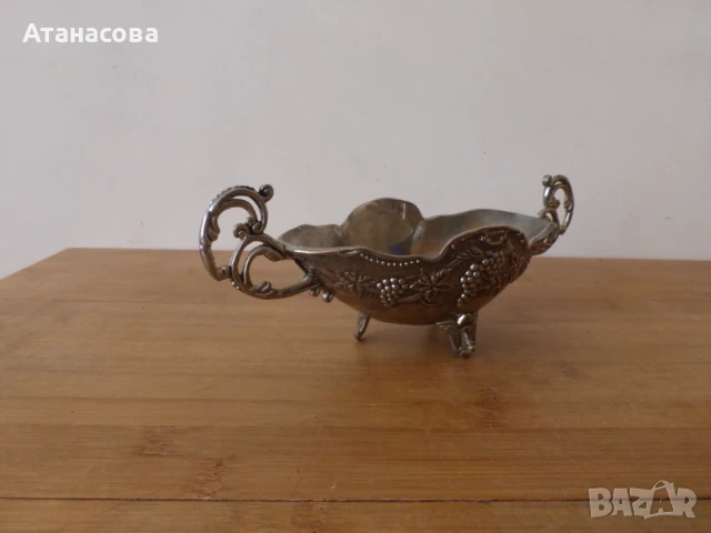 Посребрена сосиера, снимка 3 - Антикварни и старинни предмети - 51007057