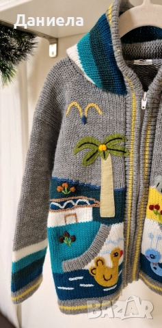 Детска жилетка, размер за 2 годишно, произведена в Перу, снимка 5 - Жилетки и елечета за бебе - 52870793