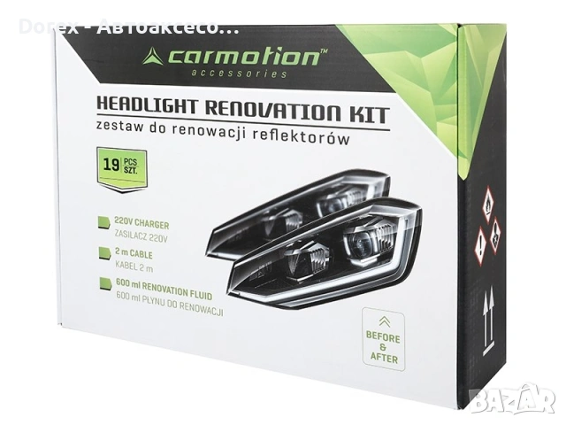 Комплект за възстановяване на пластмасови фарове – професионален