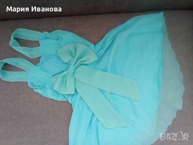 Лятна синя къса рокля, официална, за бал , снимка 1