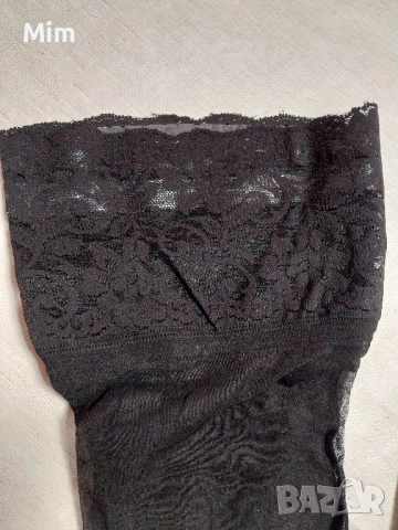 Дамски черни чорапи ликра с дантела , снимка 6 - Бельо - 51948558