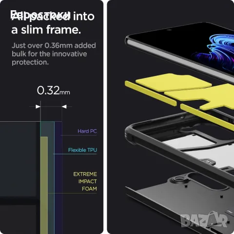 Калъф Spigen Tough Armor, проектиран за Samsung Galaxy S21 FE (2021) – черен, снимка 7 - Калъфи, кейсове - 49785650