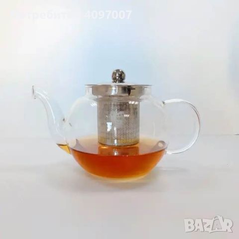 Прозрачен стъклен чайник с инфузер за кафе и чай, снимка 5 - Аксесоари за кухня - 45751423