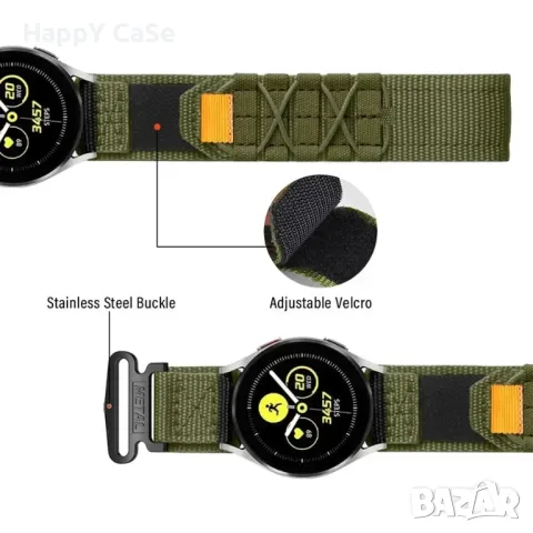 MILITARY Каишка за смарт часовник Huawei Watch/Samsung/Apple/Xiaomi/Garmin/Amazfit/Casio/Honor, снимка 12 - Каишки за часовници - 47855515