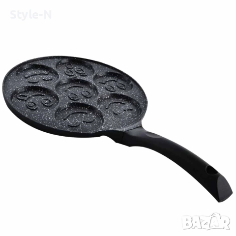 Тиган с усмивки за палачинки или омлет, 26см, незалепващо мраморно покритие, Ruhhy, снимка 4 - Съдове за готвене - 51689606