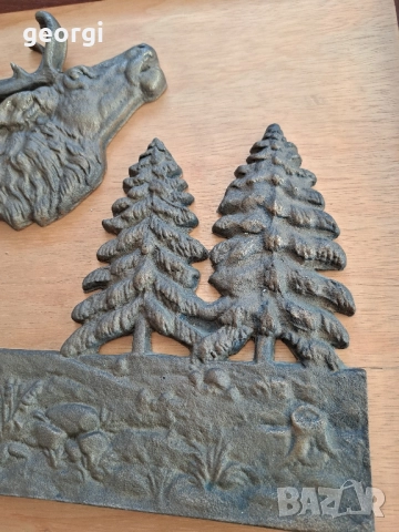 масивно бронзово пано за стена с ловен мотив елен, снимка 4 - Декорация за дома - 51765103