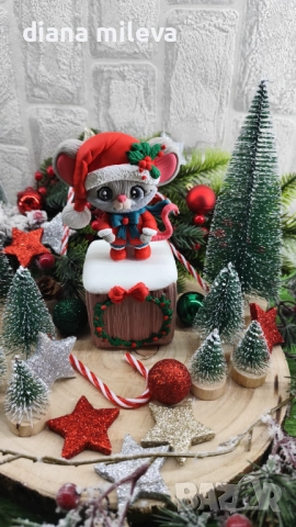 Коледна  Мишка, идеален подарък за малки и големи!!!, снимка 6 - Декорация за дома - 52396703
