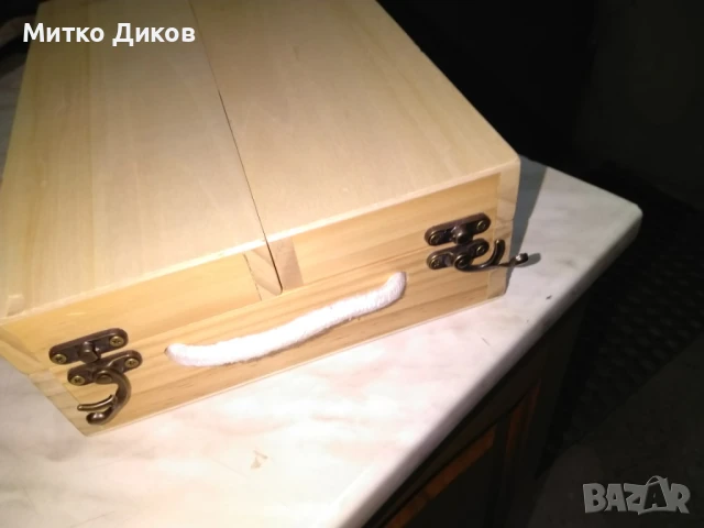 Дървена кутия нова за разни неща сгъваема 405х300мм отворена и вътре 30х20х8см, снимка 7 - Други стоки за дома - 50517670